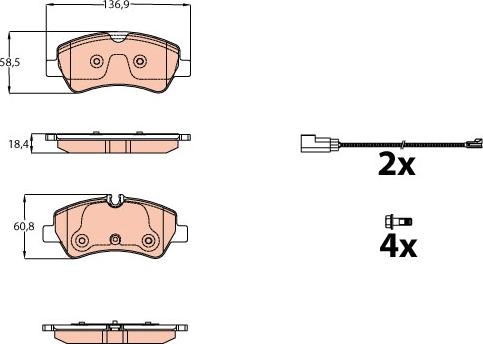 TRW GDB2161 - Kit de plaquettes de frein, frein à disque cwaw.fr