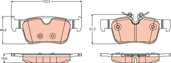 TRW GDB2168 - Kit de plaquettes de frein, frein à disque cwaw.fr