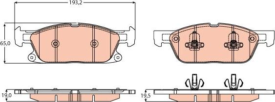 TRW GDB2167 - Kit de plaquettes de frein, frein à disque cwaw.fr