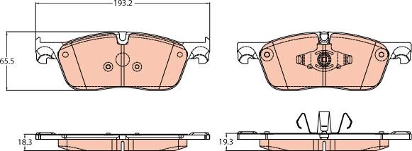 TRW GDB2100 - Kit de plaquettes de frein, frein à disque cwaw.fr