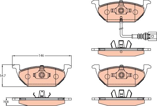 TRW GDB2108 - Kit de plaquettes de frein, frein à disque cwaw.fr