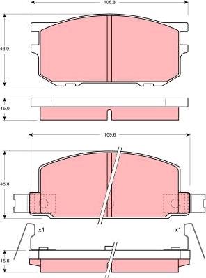 TRW GDB210 - Kit de plaquettes de frein, frein à disque cwaw.fr