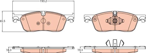 TRW GDB2119 - Kit de plaquettes de frein, frein à disque cwaw.fr