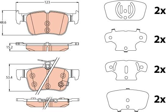 TRW GDB2115 - Kit de plaquettes de frein, frein à disque cwaw.fr