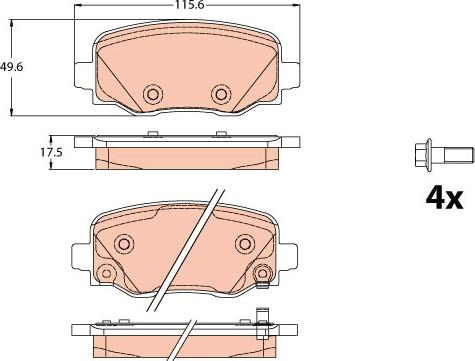 TRW GDB2116 - Kit de plaquettes de frein, frein à disque cwaw.fr