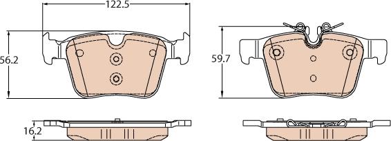 TRW GDB2110 - Kit de plaquettes de frein, frein à disque cwaw.fr