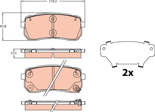 TRW GDB2112 - Kit de plaquettes de frein, frein à disque cwaw.fr