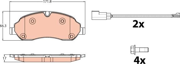 TRW GDB2117 - Kit de plaquettes de frein, frein à disque cwaw.fr