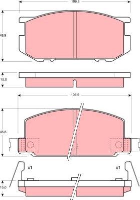 TRW GDB211 - Kit de plaquettes de frein, frein à disque cwaw.fr