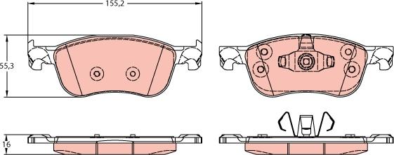 TRW GDB2186 - Kit de plaquettes de frein, frein à disque cwaw.fr