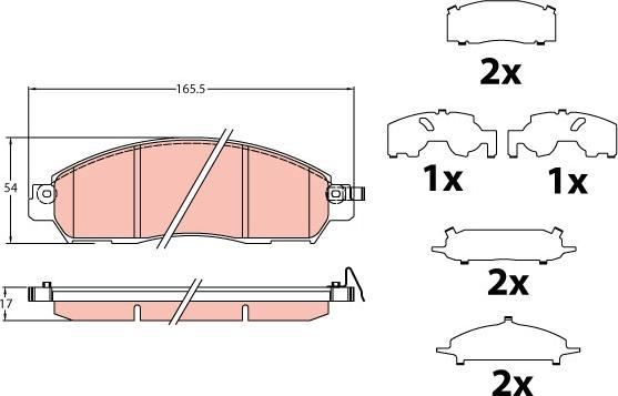 TRW GDB2182 - Kit de plaquettes de frein, frein à disque cwaw.fr