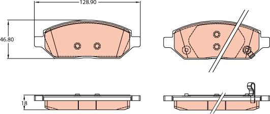 TRW GDB2135 - Kit de plaquettes de frein, frein à disque cwaw.fr