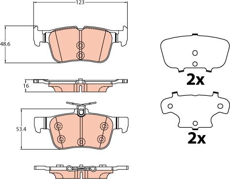 TRW GDB2133 - Kit de plaquettes de frein, frein à disque cwaw.fr