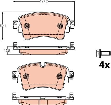 TRW GDB2132 - Kit de plaquettes de frein, frein à disque cwaw.fr