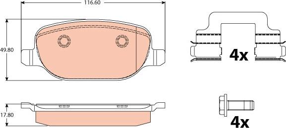 TRW GDB2129 - Kit de plaquettes de frein, frein à disque cwaw.fr