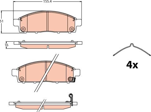 TRW GDB2124 - Kit de plaquettes de frein, frein à disque cwaw.fr