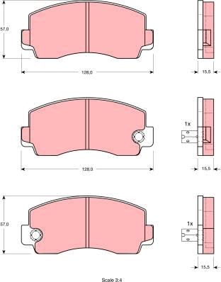 TRW GDB212 - Kit de plaquettes de frein, frein à disque cwaw.fr