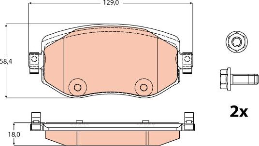 TRW GDB2175 - Kit de plaquettes de frein, frein à disque cwaw.fr