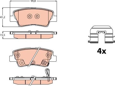 TRW GDB2173 - Kit de plaquettes de frein, frein à disque cwaw.fr