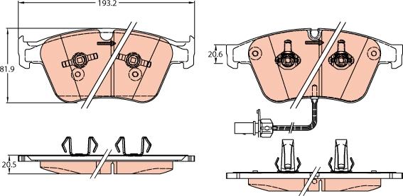 TRW GDB2177 - Kit de plaquettes de frein, frein à disque cwaw.fr