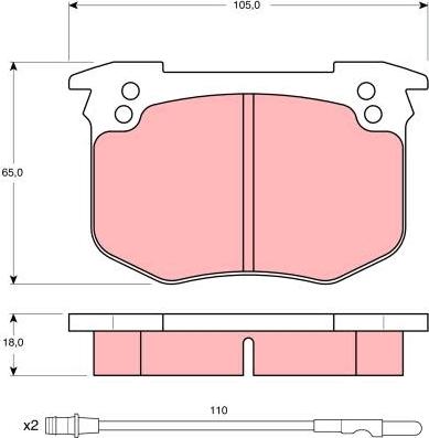 TRW GDB280 - Kit de plaquettes de frein, frein à disque cwaw.fr