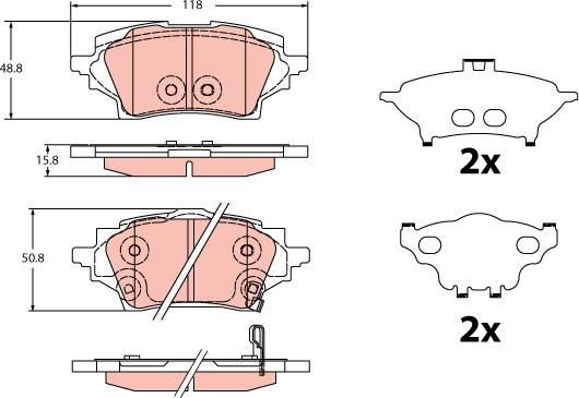 TRW GDB2344 - Kit de plaquettes de frein, frein à disque cwaw.fr