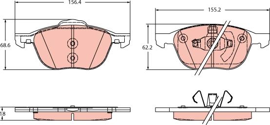 TRW GDB2348 - Kit de plaquettes de frein, frein à disque cwaw.fr