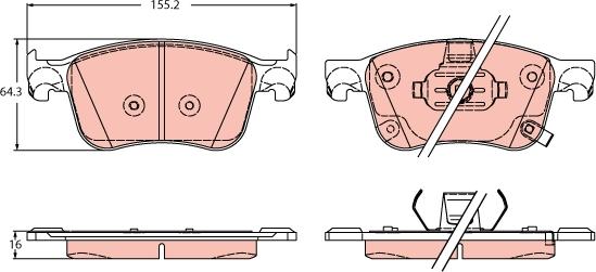 TRW GDB2342 - Kit de plaquettes de frein, frein à disque cwaw.fr