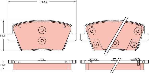 TRW GDB2355 - Kit de plaquettes de frein, frein à disque cwaw.fr