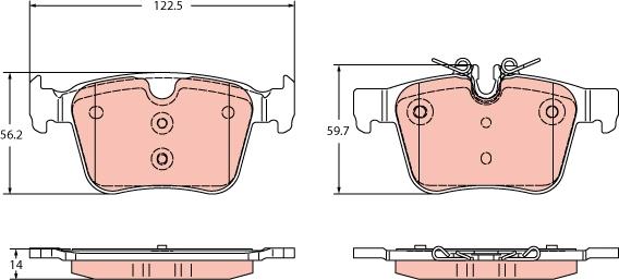 TRW GDB2351 - Kit de plaquettes de frein, frein à disque cwaw.fr