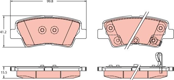 TRW GDB2353 - Kit de plaquettes de frein, frein à disque cwaw.fr