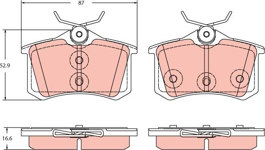 TRW GDB2357 - Kit de plaquettes de frein, frein à disque cwaw.fr