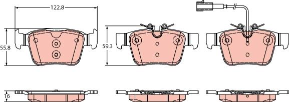 TRW GDB2364 - Kit de plaquettes de frein, frein à disque cwaw.fr