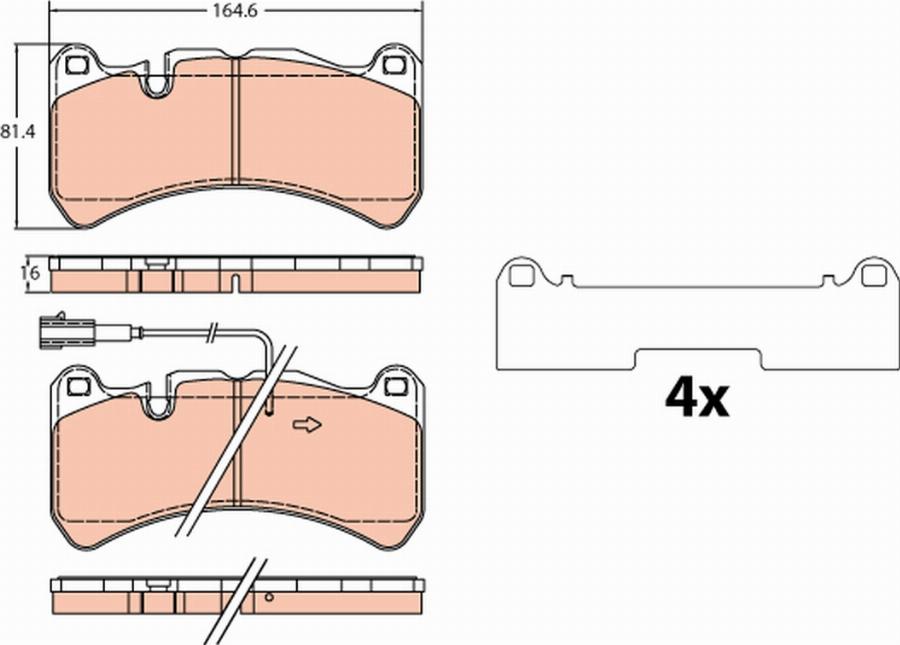 TRW GDB2306 - Kit de plaquettes de frein, frein à disque cwaw.fr