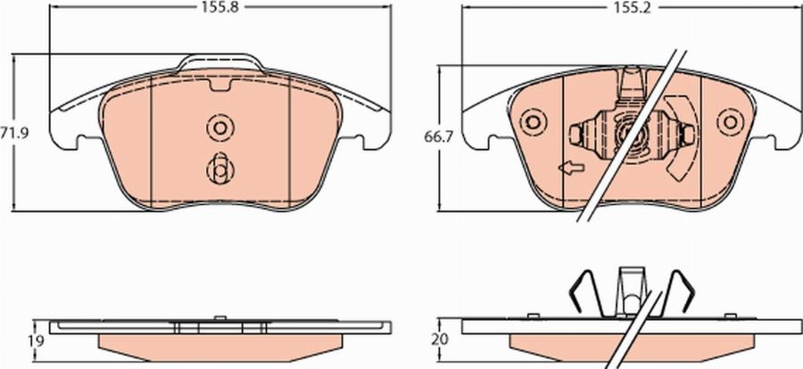 TRW GDB2307 - Kit de plaquettes de frein, frein à disque cwaw.fr