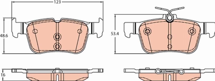 TRW GDB2313 - Kit de plaquettes de frein, frein à disque cwaw.fr