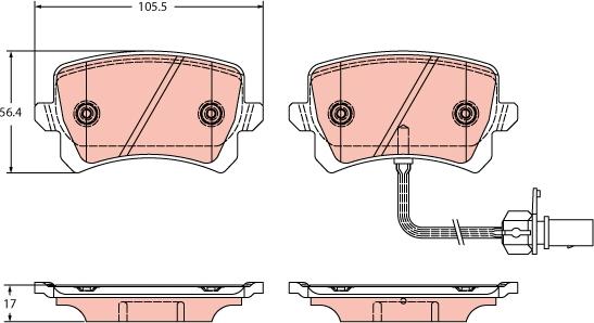 TRW GDB2389 - Kit de plaquettes de frein, frein à disque cwaw.fr