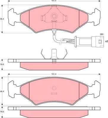 TRW GDB238 - Kit de plaquettes de frein, frein à disque cwaw.fr