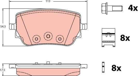 TRW GDB2331 - Kit de plaquettes de frein, frein à disque cwaw.fr