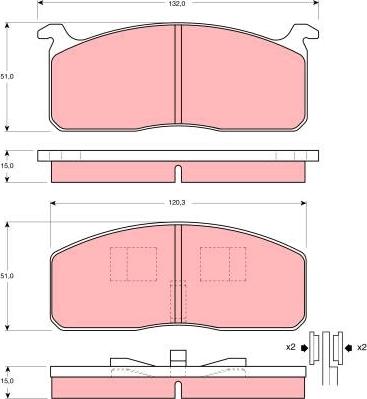 TRW GDB233 - Kit de plaquettes de frein, frein à disque cwaw.fr