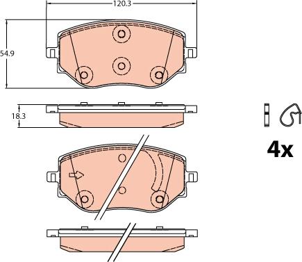 TRW GDB2324 - Kit de plaquettes de frein, frein à disque cwaw.fr