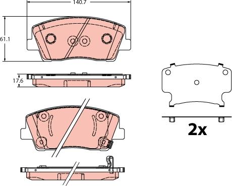 TRW GDB2375 - Kit de plaquettes de frein, frein à disque cwaw.fr