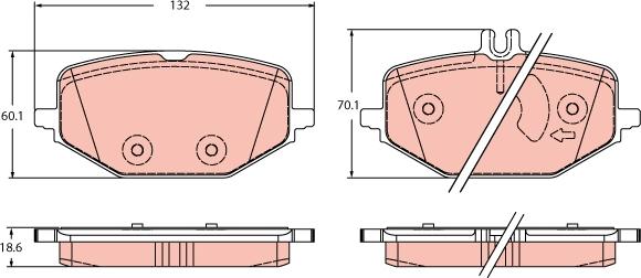 TRW GDB2372 - Kit de plaquettes de frein, frein à disque cwaw.fr