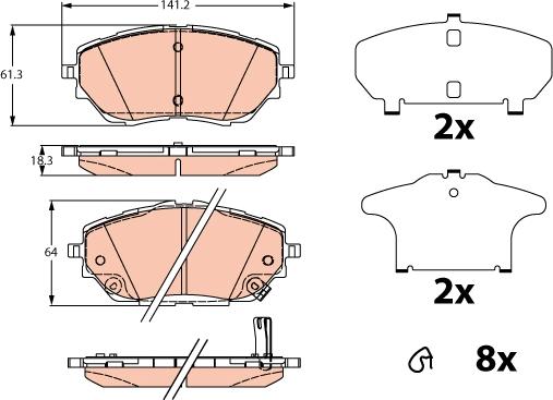 TRW GDB2290 - Kit de plaquettes de frein, frein à disque cwaw.fr