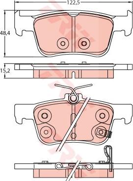 TRW GDB2252 - Kit de plaquettes de frein, frein à disque cwaw.fr