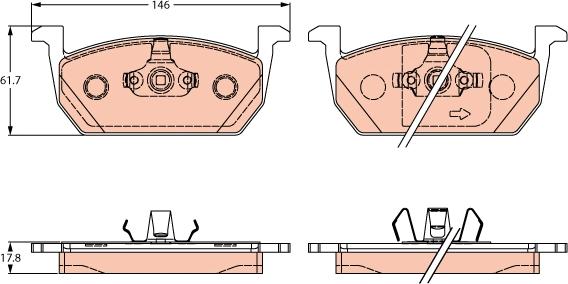 TRW GDB2266 - Kit de plaquettes de frein, frein à disque cwaw.fr