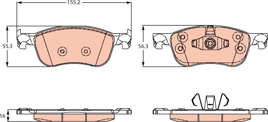 TRW GDB2261 - Kit de plaquettes de frein, frein à disque cwaw.fr