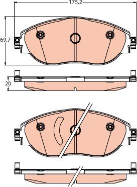 TRW GDB2219 - Kit de plaquettes de frein, frein à disque cwaw.fr