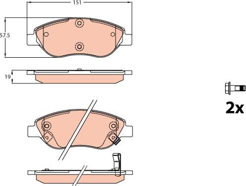 TRW GDB2228 - Kit de plaquettes de frein, frein à disque cwaw.fr