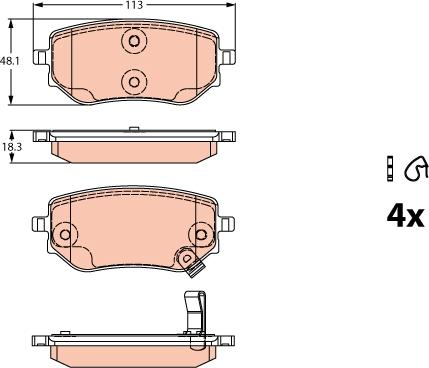 TRW GDB2270 - Kit de plaquettes de frein, frein à disque cwaw.fr